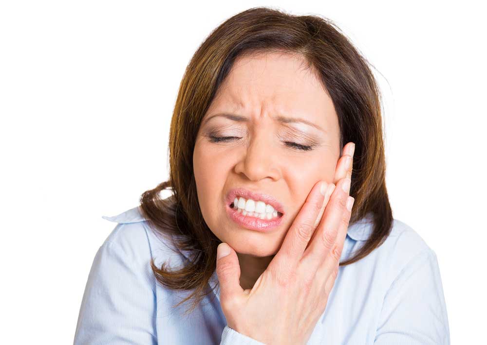 Person with TMJ pain 